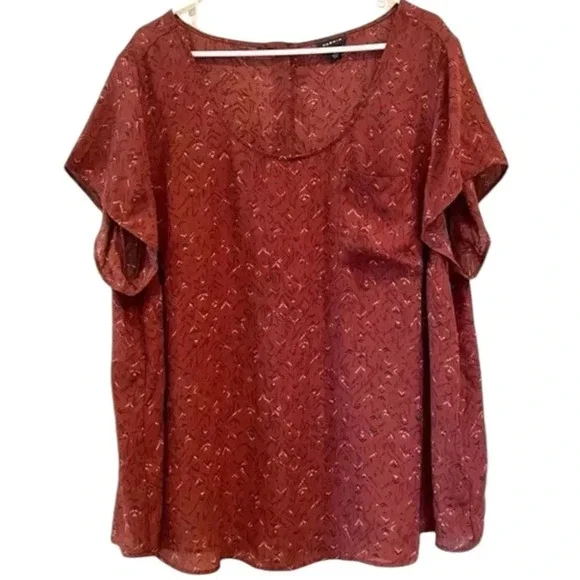 TORRID Abbey Georgette Button Back
Short Sleeve Blouse sizr 2X - Picture 3 of 5